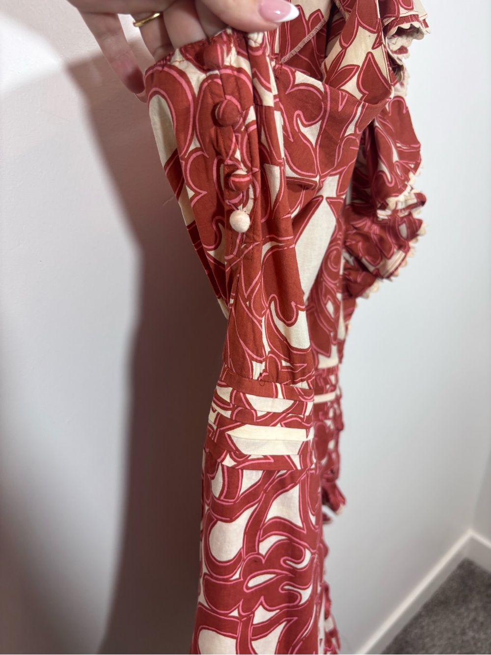POUPETTE ST BARTH Corinne Floral Ruffled Cotton Minidress XS One Shoulder dainty - Picture 7 of 16